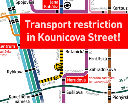 Transport restriction in Kounicova Street