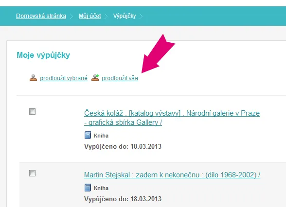 VuFind prodloužení